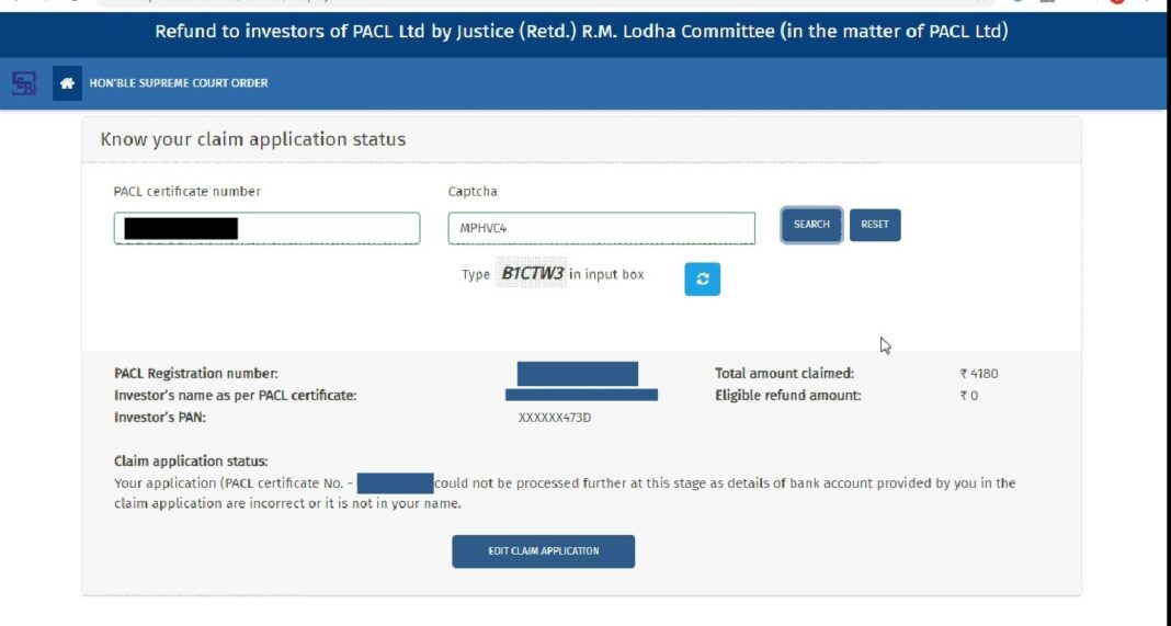 SEBI PACL Refund Enquiry 2021 Application Status NMG NEWS